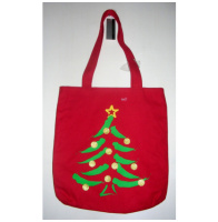 (image for) Christmas Tree Canvas Tote Bag Purse - Click Image to Close